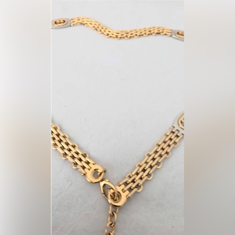 Gucci Gold and Silver Interlocking GG Chain Belt - Picture 10 of 16